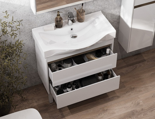 Тумба НОРТОН 80 подвесная 1A248901NT010 /76х55,4х35.7/ (белая)  АКВАТОН