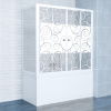 Шторка душевая 1500 (стекло узоры аква) профиль белый, Тритон