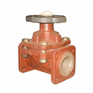 Клапан 15ч75п2 Ду50 Ру10 футерованный 