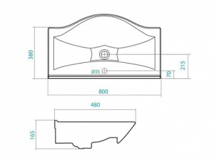 Раковина БЕВЕРЛИ-80 1WH302422 /80х48х16,5/ (белая) АКВАТОН