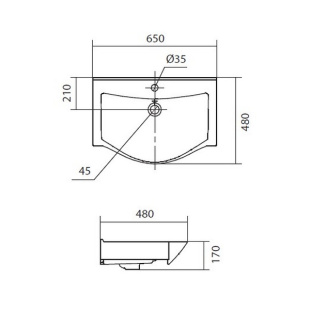 Раковина БЕВЕРЛИ-65 1WH302501 /65х48х18/ (белая) АКВАТОН