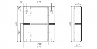 Зеркало-шкаф Норма 2-60 левый АЙСБЕРГ DA1611HZ