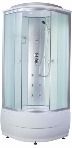 Кабина душевая 3204B matte white гл.подд. 110*110*220 задняя стенка белая. стекло