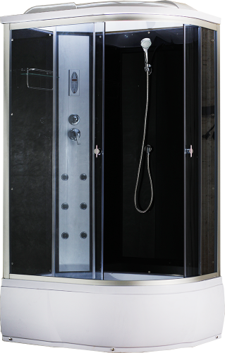 Кабина душевая 3106B L 120*80*220 grey black, черная задняя стенка, гл/под., т/стекло