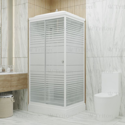 Кабина душевая Тритон КВАДРО А 100*80*228, низ. подд., стекла полосы, с крышей