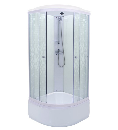 Кабина душевая Тритон Стандарт В 90*90*2200, сред. подд., аквамозаика, с крышей