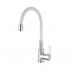 Смеситель для кухни LEDEME гибкий шланг белый/хром  L4898-3