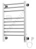 Полотенцесушитель электрический Point Афина PN04848PB П5 400x800 с полкой, диммер справа, черный