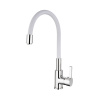 Смеситель для кухни LEDEME гибкий шланг белый/хром  L4898-3