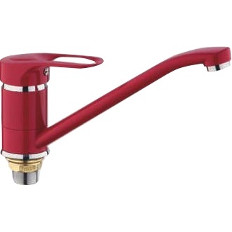 Смеситель для кухни Frap F4928-13, на гайке, красный
