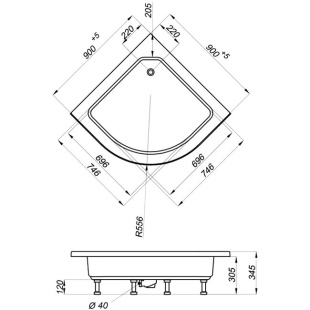 Кабина душевая Тритон Стандарт В 90*90*2200, сред. подд., аквамозаика, с крышей