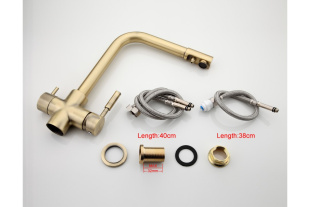 Смеситель для кухни FRAP F4352-4, подключение к фильтру (бронза)