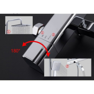 Душевая система с тропическим душем 250х250 мм G2491 термостатическая, хром