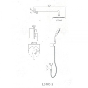 Комплект для скрытого монтажа L2403-2 Set, две функции, хром