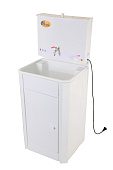 Умывальник дачный с подогревом ЛЮКС, пластиковая мойка, белый 74/4/4