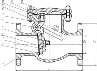 Клапан обратный 19с16нж Ду200 Ру25