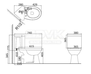 Унитаз компакт Project угловой