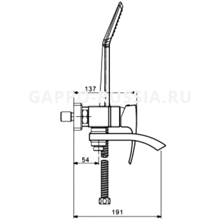 Смеситель для ванны G3207-8 JACOB (хром/белый)