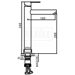 Смеситель для умывальника Frap F10801-2, 35мм, сатин