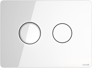 Кнопка для инсталляции ACCENTO CIRCLE P-BU-ACN-CIR-PN/Wh/Gl  белый глянец, стекло, Cersanit