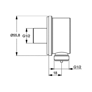 Подключение для душевого шланга B9448АА IdealRain L1 Chrome (IDEAL STANDARD)