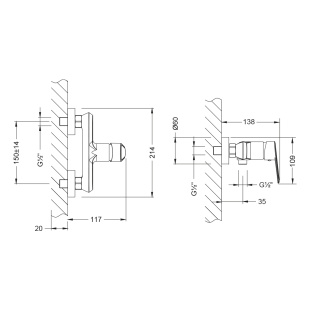 Смеситель для душа LM0303C "Point" 