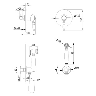 Комплект для биде Set Villa LM4819B Бронза (Lemark)