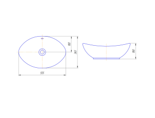 Умывальник Гамма 560 на столешницу (Kirovit)