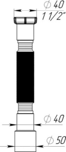 Гибкая труба удлиненная 1½"х40-50 (435-1050 мм) К116/Т113