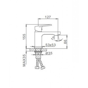 Смеситель для умывальника Frap F1046, 35мм, хром