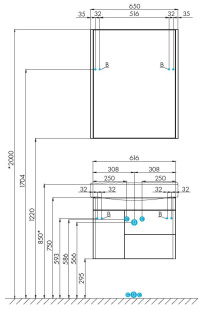 Тумба БЕВЕРЛИ 65 подвесная, 1A235301BV010 /61,6х45,5х35,7/ (белый глянцевый) АКВАТОН
