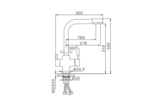 Смеситель для кухни FRAP F4352-22, подключение к фильтру (серый камень)