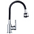 Смеситель для кухни с черным гибким изливом L7004 одноручный, 2-х режим. лейка, нерж.