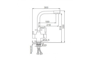 Смеситель для кухни FRAP F4352-24, подключение к фильтру (молочный камень)