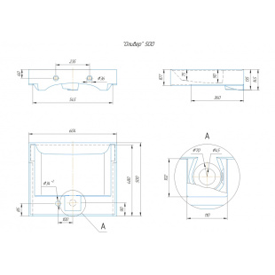 Раковина над стиральной машинкой Оливер-50 500*600
