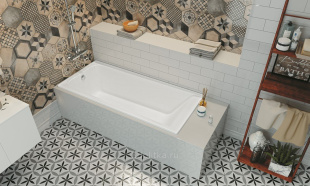 Ванна акриловая ELBA 150*75 на каркасе с экраном+сифон ROCA