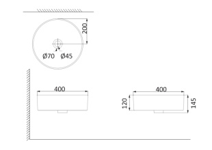Раковина "PAU" белая, накладная PU3100 Creo ceramique
