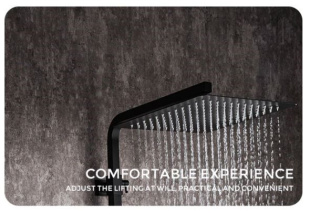 Душевая система с тропическим душем 250х250 мм G2417-6 FUTURA черный