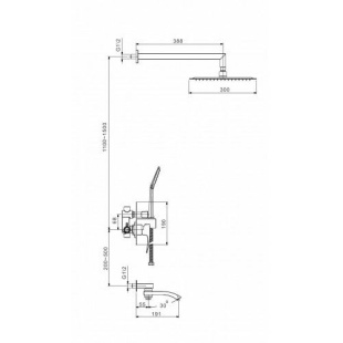 Комплект для скрытого монтажа G7107 JACOB Set, три функции, хром