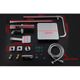 Душевая система с тропическим душем 250х250 мм G2491 термостатическая, хром