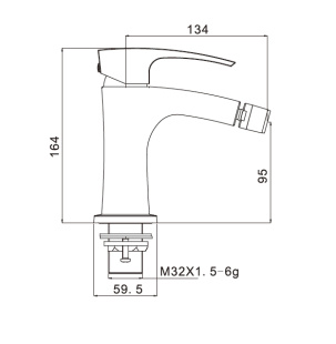Смеситель для биде G5007-8 JACOB (хром/белый)