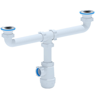 Сифон для мойки 1½"х40 двойной A3000