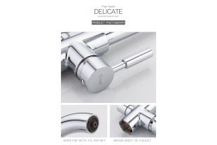 Смеситель для кухни FRAP F4352, подключение к фильтру (хром)