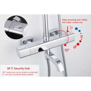 Душевая система с тропическим душем 250х250 мм G2491 термостатическая, хром