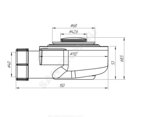 Сифон для душевого поддона 1½"х50 клик-клак (h 53 мм) E450CLG