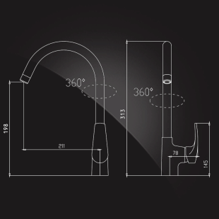 Смеситель для кухни MONICA 5622319 Белый (Elghansa)