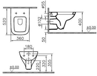 Унитаз S20 белый подвесной, Vitra 5507В003-0101