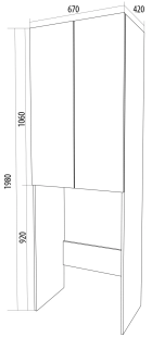 Шкаф Wall 67 2д Белый глянец